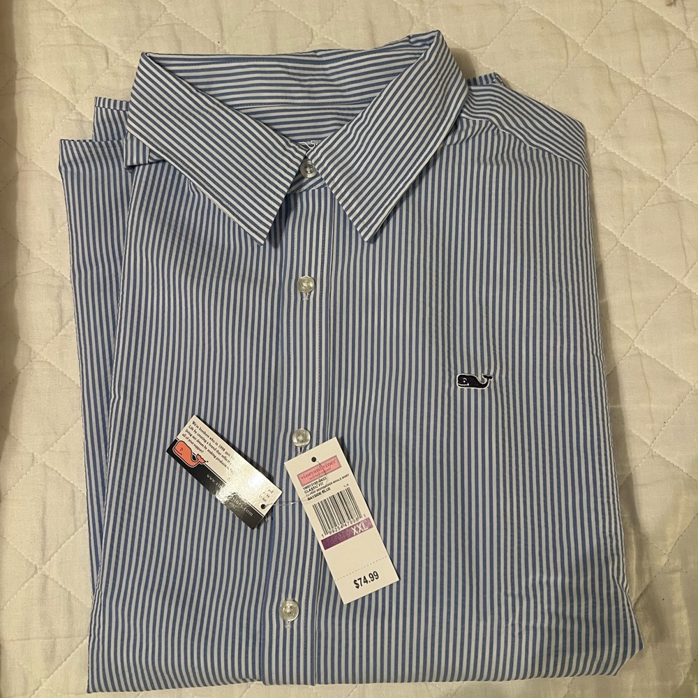 Vineyard Vines Performance Seersucker Shorts Sleeve Shirt - XXL